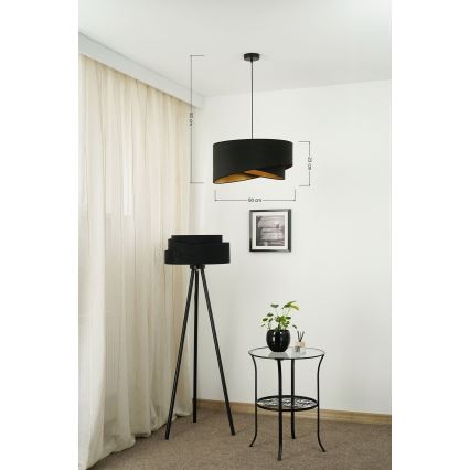 Brilagi - LED Hanglamp aan een koord LYRA 1xE27/15W/230V zwart/goud