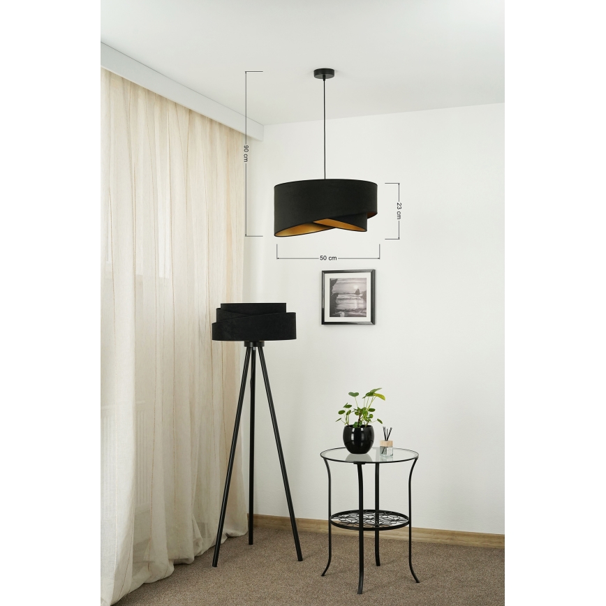 Brilagi - LED Hanglamp aan een koord LYRA 1xE27/15W/230V zwart/goud