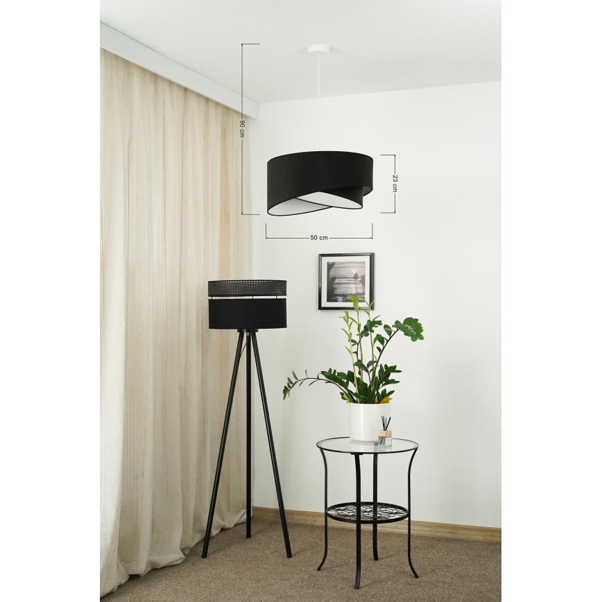 Brilagi - LED Hanglamp aan een koord LYRA 1xE27/15W/230V zwart/wit