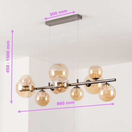 Brilagi - LED Hanglamp aan een koord MILLA 10xG9/3W/230V glanzend chroom/goud