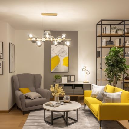 Brilagi - LED Hanglamp aan een koord MILLA 10xG9/3W/230V goud/gerookt