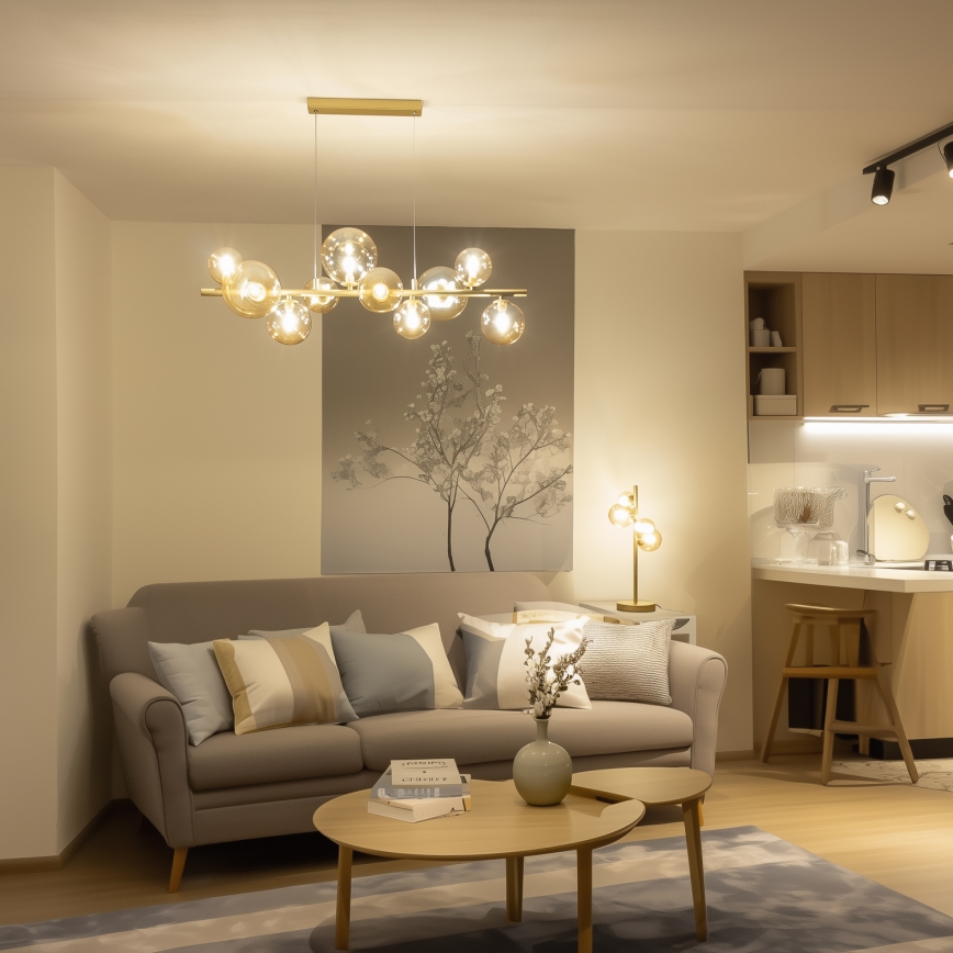 Brilagi - LED Hanglamp aan een koord MILLA 10xG9/3W/230V goud