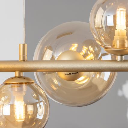 Brilagi - LED Hanglamp aan een koord MILLA 10xG9/3W/230V goud
