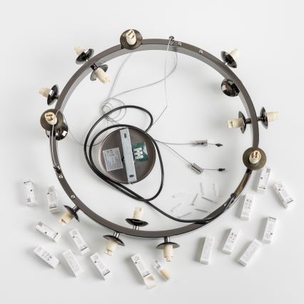 Brilagi - LED Hanglamp aan een koord MILLA 15xG9/3W/230V glanzend chroom/gerookt