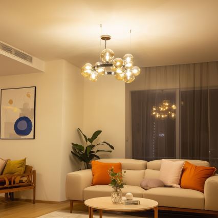 Brilagi - LED Hanglamp aan een koord MILLA 15xG9/3W/230V glanzend chroom/goud