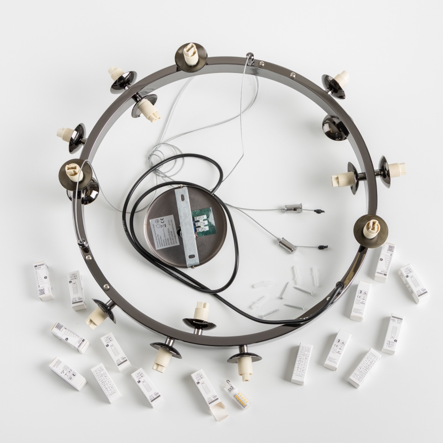 Brilagi - LED Hanglamp aan een koord MILLA 15xG9/3W/230V glanzend chroom/goud