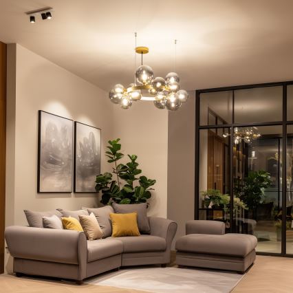 Brilagi - LED Hanglamp aan een koord MILLA 15xG9/3W/230V goud/gerookt