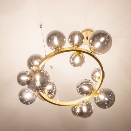 Brilagi - LED Hanglamp aan een koord MILLA 15xG9/3W/230V goud/gerookt