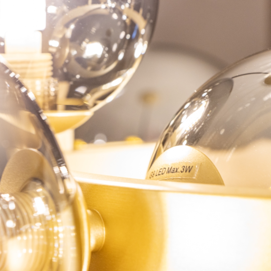 Brilagi - LED Hanglamp aan een koord MILLA 15xG9/3W/230V goud/gerookt