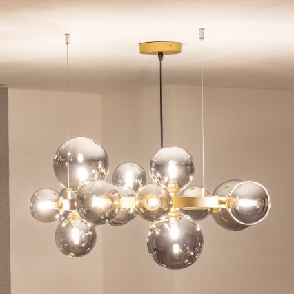 Brilagi - LED Hanglamp aan een koord MILLA 15xG9/3W/230V goud/gerookt