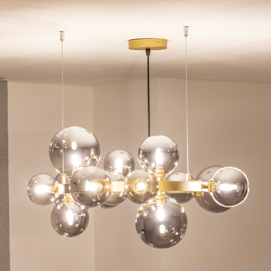 Brilagi - LED Hanglamp aan een koord MILLA 15xG9/3W/230V goud/gerookt