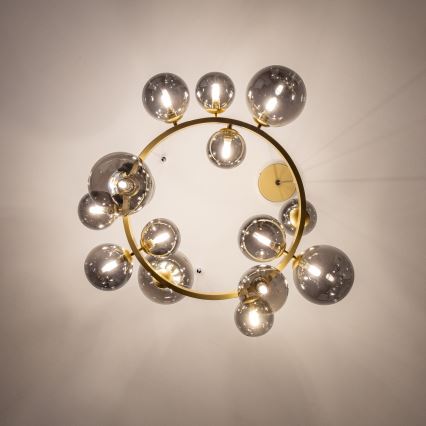 Brilagi - LED Hanglamp aan een koord MILLA 15xG9/3W/230V goud/gerookt