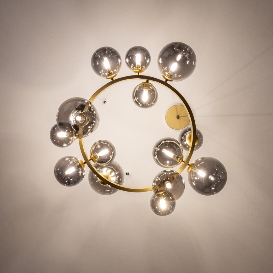 Brilagi - LED Hanglamp aan een koord MILLA 15xG9/3W/230V goud/gerookt