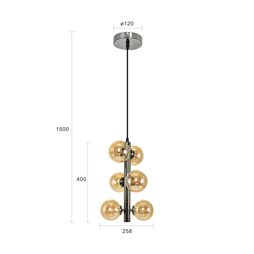 Brilagi - LED Hanglamp aan een koord MILLA 6xG9/3W/230V glanzend chroom/goud