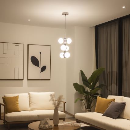 Brilagi - LED Hanglamp aan een koord MILLA 6xG9/3W/230V glanzend chroom/wit