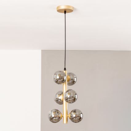 Brilagi - LED Hanglamp aan een koord MILLA 6xG9/3W/230V goud/gerookt