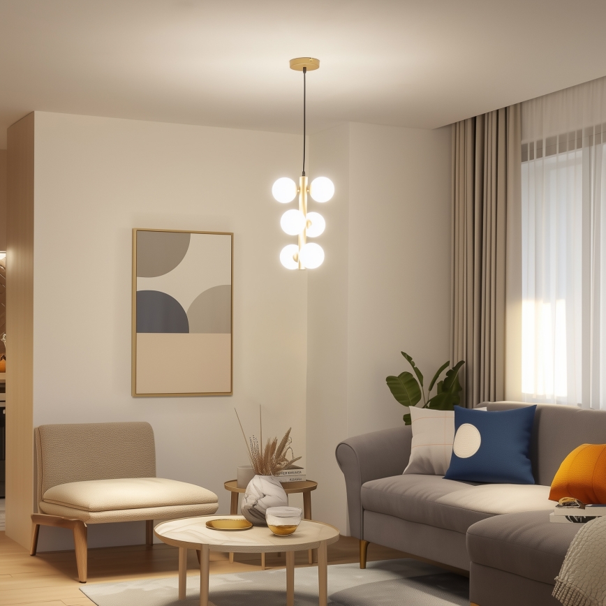 Brilagi - LED Hanglamp aan een koord MILLA 6xG9/3W/230V goud/wit