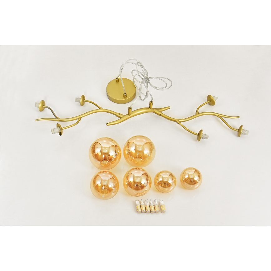 Brilagi - LED Hanglamp aan een koord MISTEL 6xG9/3W/230V goud