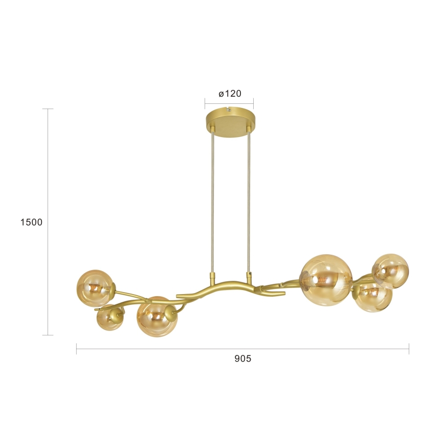 Brilagi - LED Hanglamp aan een koord MISTEL 6xG9/3W/230V goud
