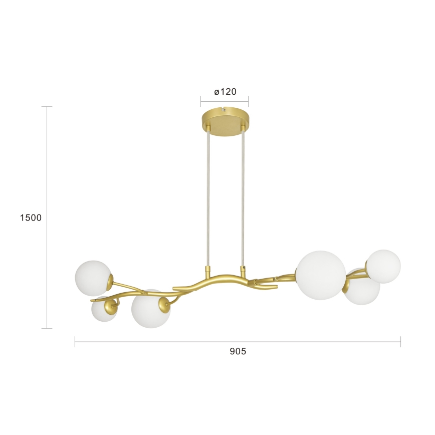 Brilagi - LED Hanglamp aan een koord MISTEL 6xG9/3W/230V goud/wit