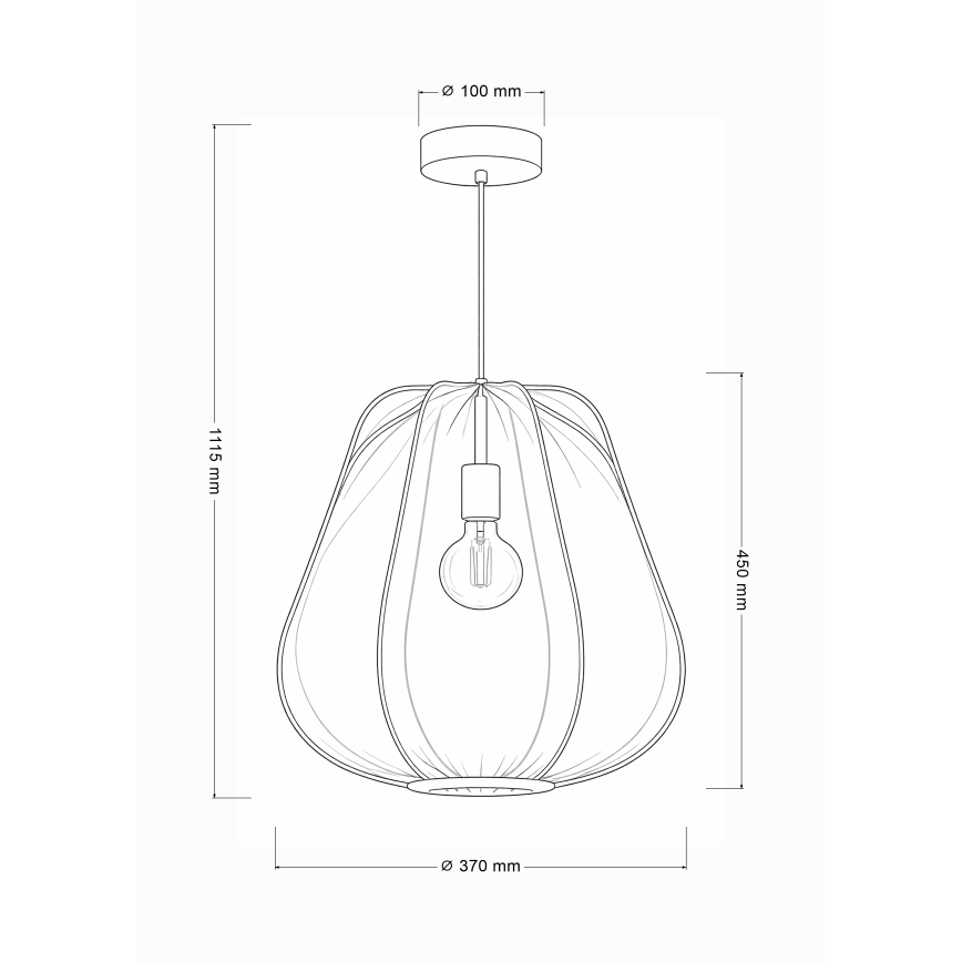 Brilagi - LED-hanglamp aan kabel ARVEN 1xE27/8W/230V Ø 37 cm wit