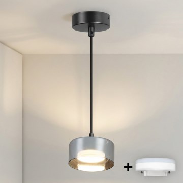 Brilagi - LED Hanglamp aan kabel AURA LUX 1xGX53/30W/230V zwart/rookglas