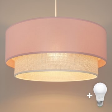 Brilagi - LED-hanglamp aan kabel BOHO BOBO 1xE27/10W/230V Ø 40 cm roze/crème