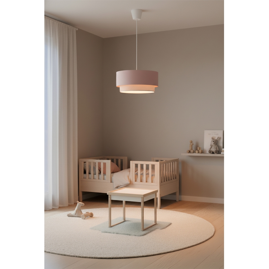 Brilagi - LED-hanglamp aan kabel BOHO BOBO 1xE27/10W/230V Ø 40 cm roze/crème