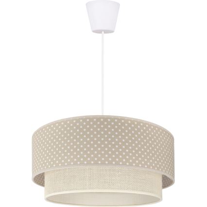 Brilagi-LED Hanglamp aan kabel BOHO BOBO 1xE27/60W/230V Ø 40 cm met stippen, beige/crème