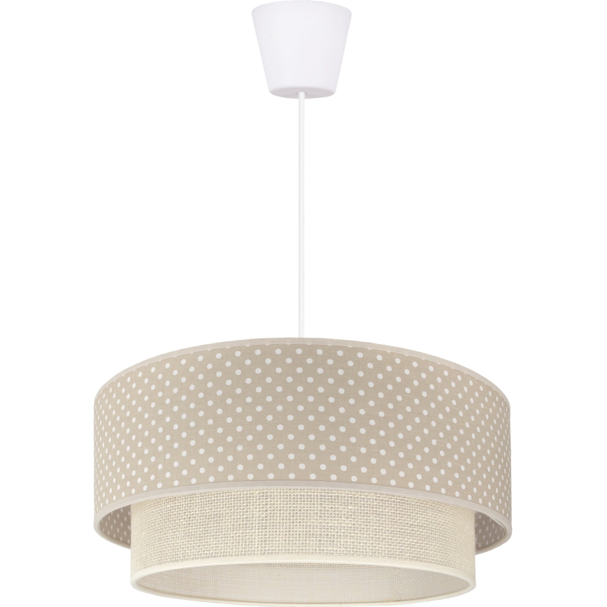 Brilagi-LED Hanglamp aan kabel BOHO BOBO 1xE27/60W/230V Ø 40 cm met stippen, beige/crème