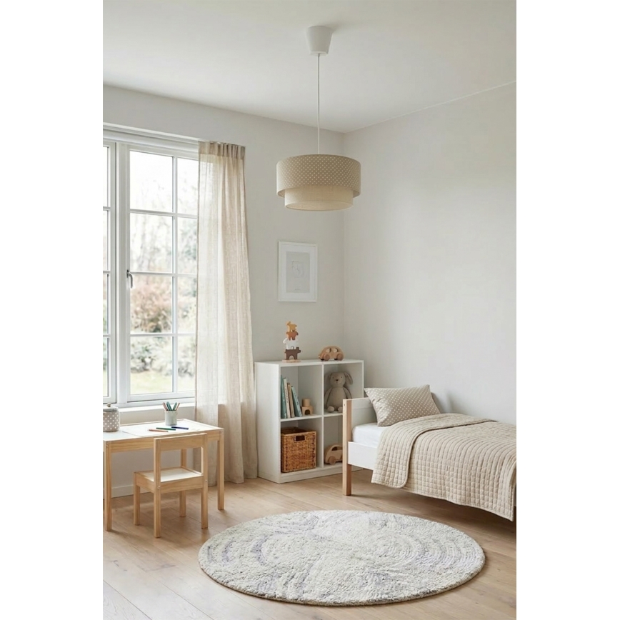 Brilagi-LED Hanglamp aan kabel BOHO BOBO 1xE27/60W/230V Ø 40 cm met stippen, beige/crème