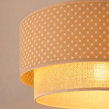 Brilagi-LED Hanglamp aan kabel BOHO BOBO 1xE27/60W/230V Ø 40 cm met stippen, beige/crème