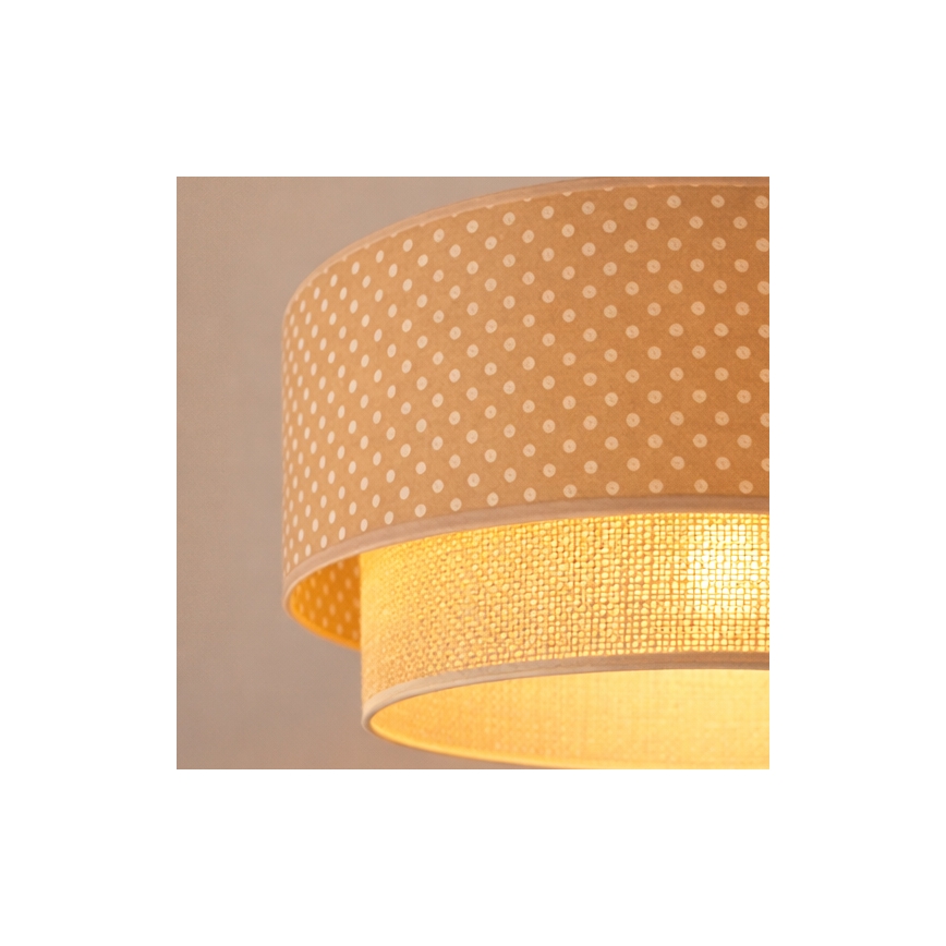 Brilagi-LED Hanglamp aan kabel BOHO BOBO 1xE27/60W/230V Ø 40 cm met stippen, beige/crème