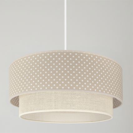 Brilagi-LED Hanglamp aan kabel BOHO BOBO 1xE27/60W/230V Ø 40 cm met stippen, beige/crème