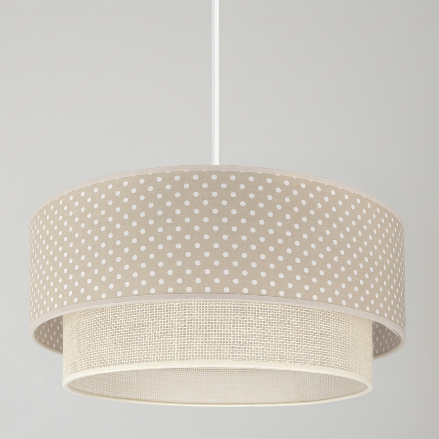 Brilagi-LED Hanglamp aan kabel BOHO BOBO 1xE27/60W/230V Ø 40 cm met stippen, beige/crème