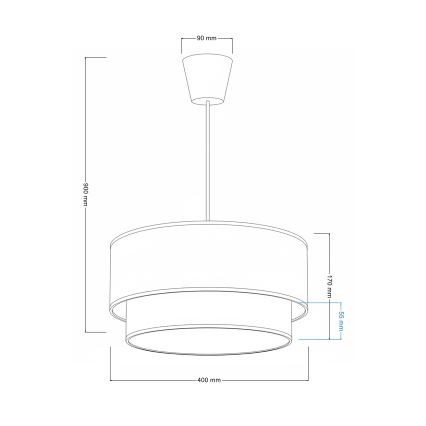 Brilagi-LED Hanglamp aan kabel BOHO BOBO 1xE27/60W/230V Ø 40 cm met stippen, beige/crème