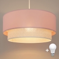 Brilagi - LED-hanglamp aan kabel BOHO BOBO 1xE27/60W/230V Ø 40 cm roze/crème