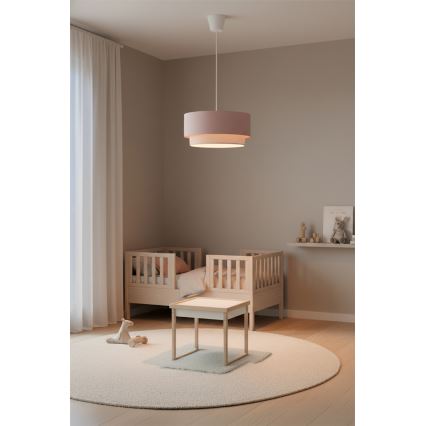 Brilagi - LED-hanglamp aan kabel BOHO BOBO 1xE27/60W/230V Ø 40 cm roze/crème