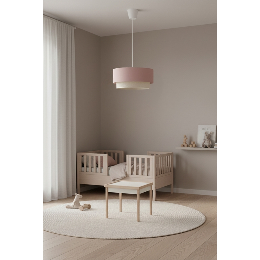 Brilagi - LED-hanglamp aan kabel BOHO BOBO 1xE27/60W/230V Ø 40 cm roze/crème