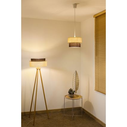 Brilagi - LED-hanglamp aan kabel BOHO-stijl 1xE27/15W/230V Ø 25 cm crème/bruin