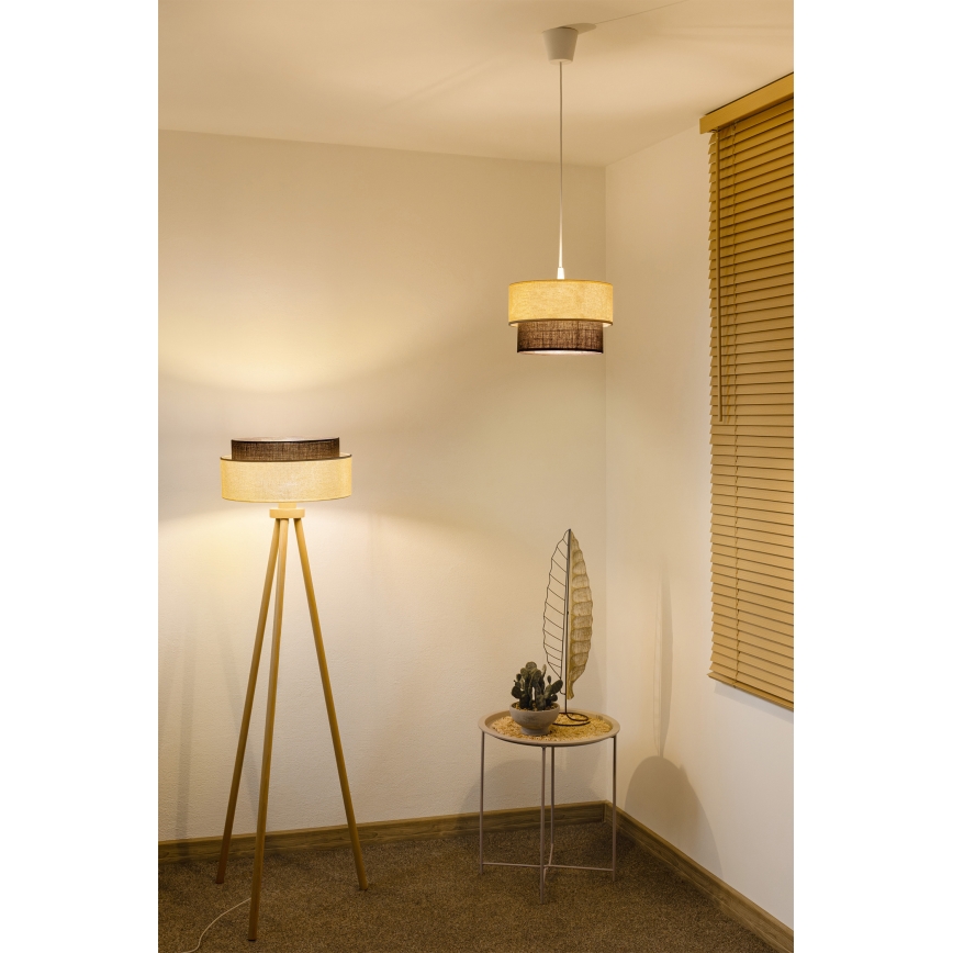 Brilagi - LED-hanglamp aan kabel BOHO-stijl 1xE27/15W/230V Ø 25 cm crème/bruin