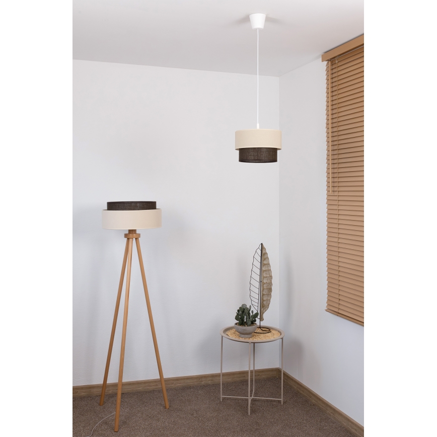Brilagi - LED-hanglamp aan kabel BOHO-stijl 1xE27/15W/230V Ø 25 cm crème/bruin
