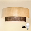 Brilagi - LED-hanglamp aan kabel BOHO-STIJL 3xE27/15W/230V Ø 60 cm crème/bruin
