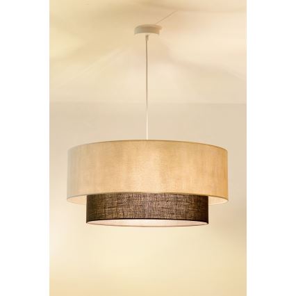 Brilagi - LED-hanglamp aan kabel BOHO-STIJL 3xE27/15W/230V Ø 60 cm crème/bruin