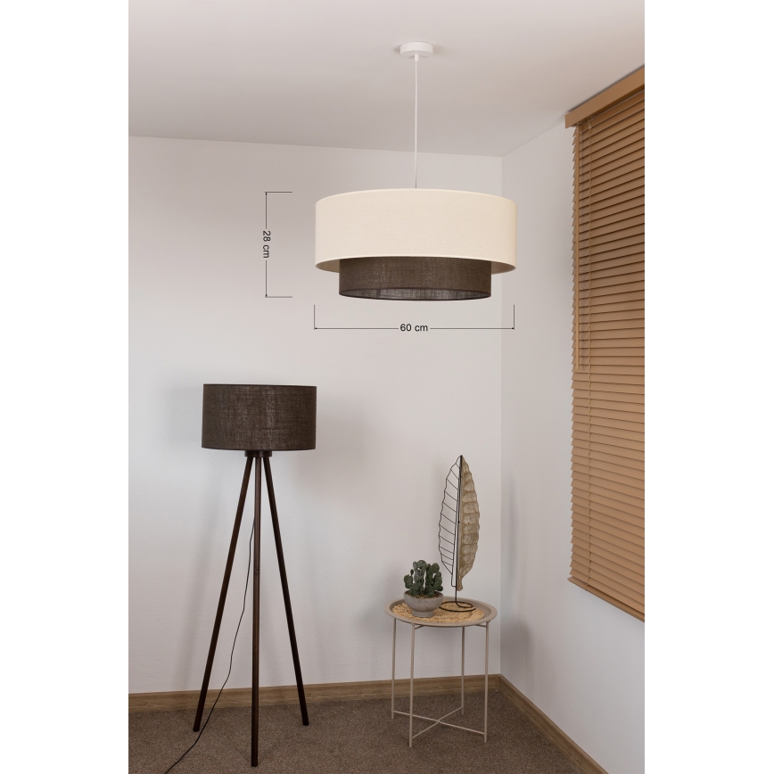 Brilagi - LED-hanglamp aan kabel BOHO-STIJL 3xE27/15W/230V Ø 60 cm crème/bruin