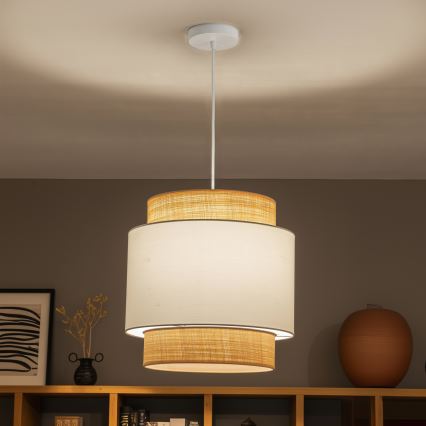 Brilagi - LED-hanglamp aan kabel CERIA 1xE27/40W/230V Ø 40 cm beige/wit