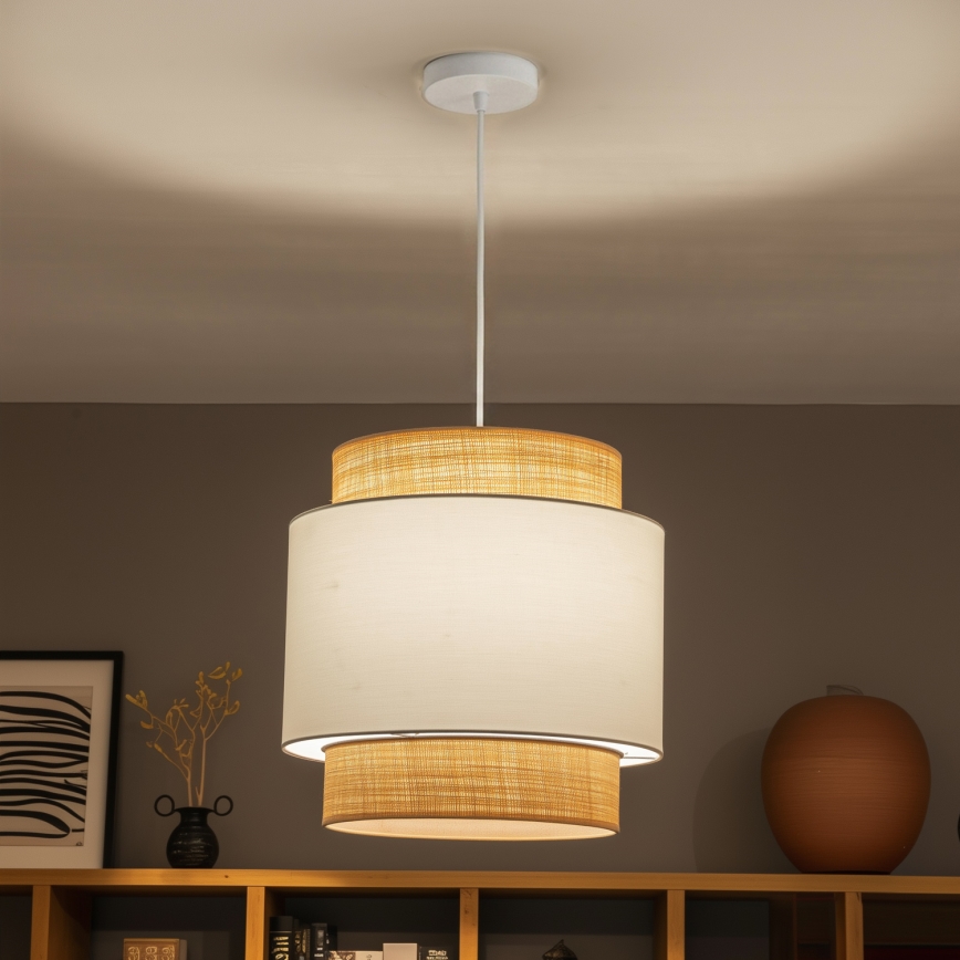 Brilagi - LED-hanglamp aan kabel CERIA 1xE27/40W/230V Ø 40 cm beige/wit