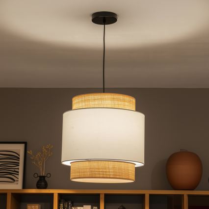 Brilagi - LED-hanglamp aan kabel CERIA 1xE27/40W/230V Ø 40 cm zwart/beige/wit