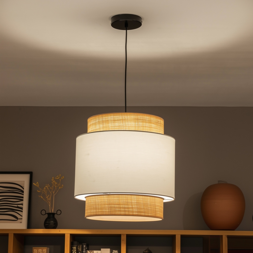 Brilagi - LED-hanglamp aan kabel CERIA 1xE27/40W/230V Ø 40 cm zwart/beige/wit