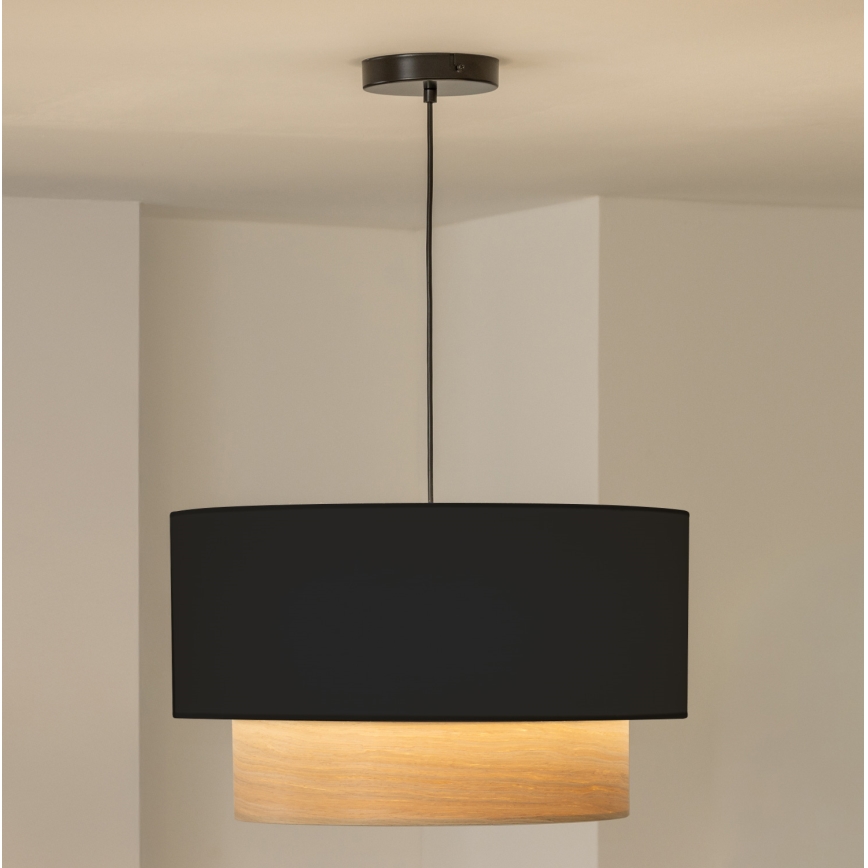 Brilagi - LED-hanglamp aan kabel CERIA 1xE27/40W/230V Ø 50 cm zwart/beige